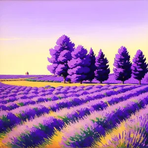 Purple Floral Majesty in Lavender Field