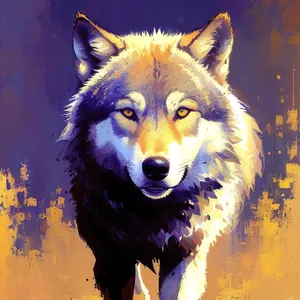 Majestic Timber Wolf in Wildlife Portrait