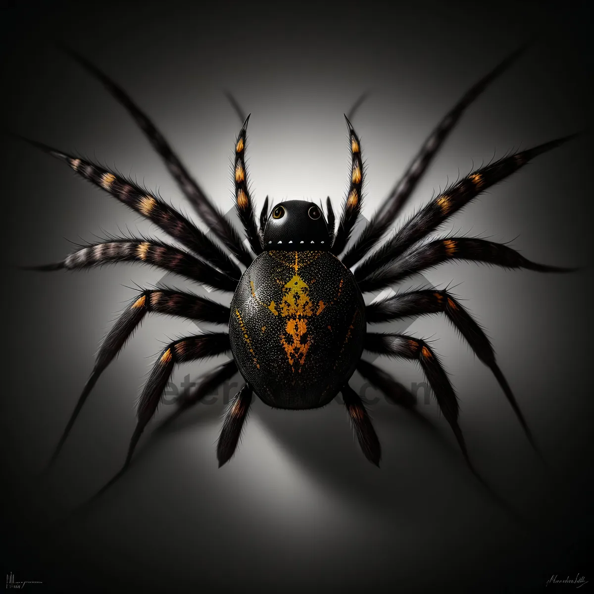 Picture of Arachnid-inspired Black Chandelier Lighting Fixture.