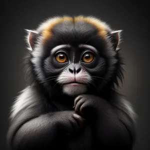 Cute Baby Monkey with Furry Face