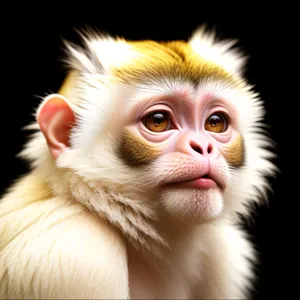 Wild Curiosity: Adorable Monkey Cat with Furry Whiskers
