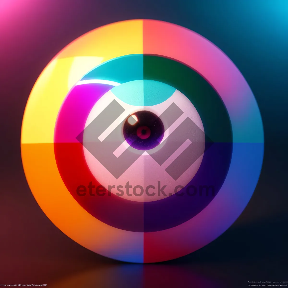 Picture of Shiny Black DJ Button with Bright Orange Shadow