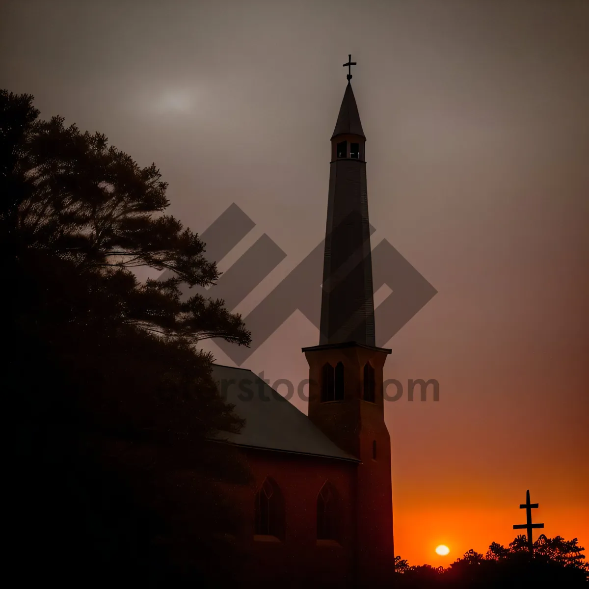 Picture of Ancient Mosque Tower in Historic Turkish City.