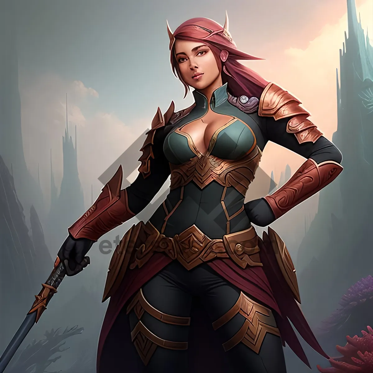 Picture of Sexy Warrior in Fashionable Body Armor