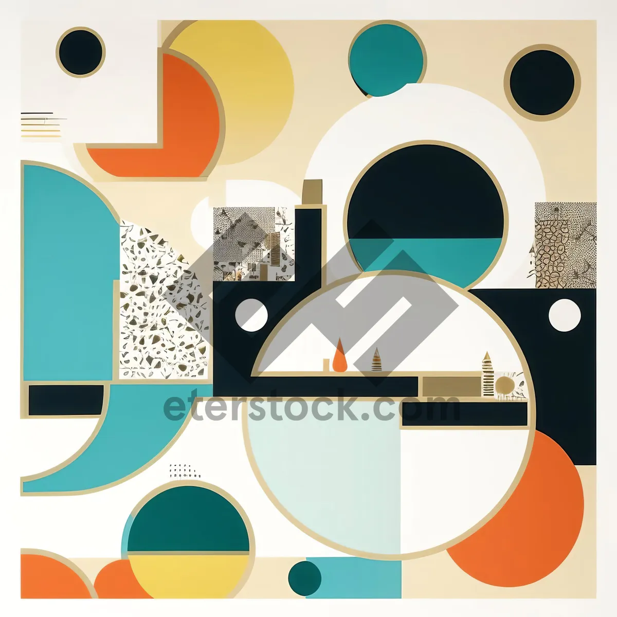 Picture of Minimalist geometric web icons set for buttons and signs