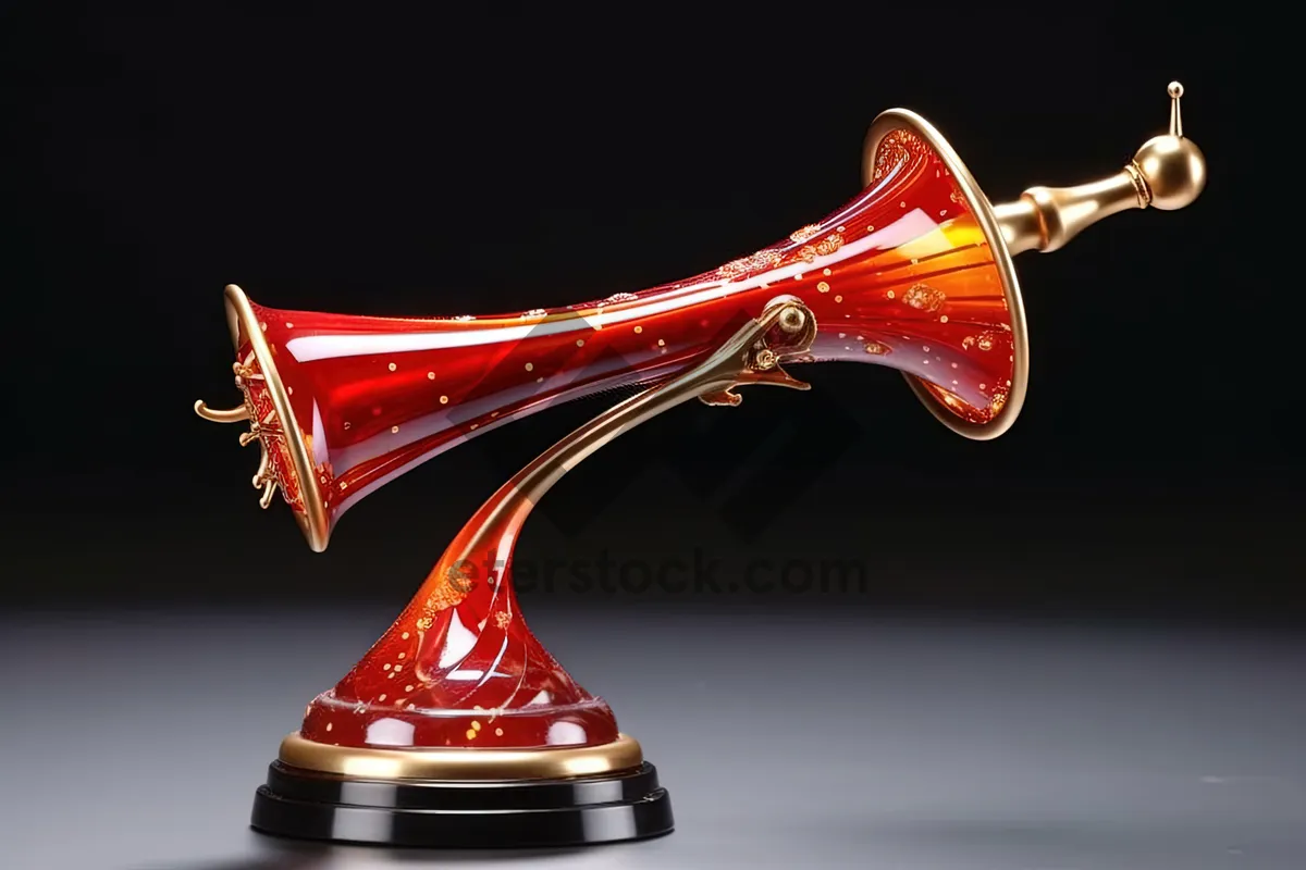 Picture of Shiny brass automobile horn fashion object