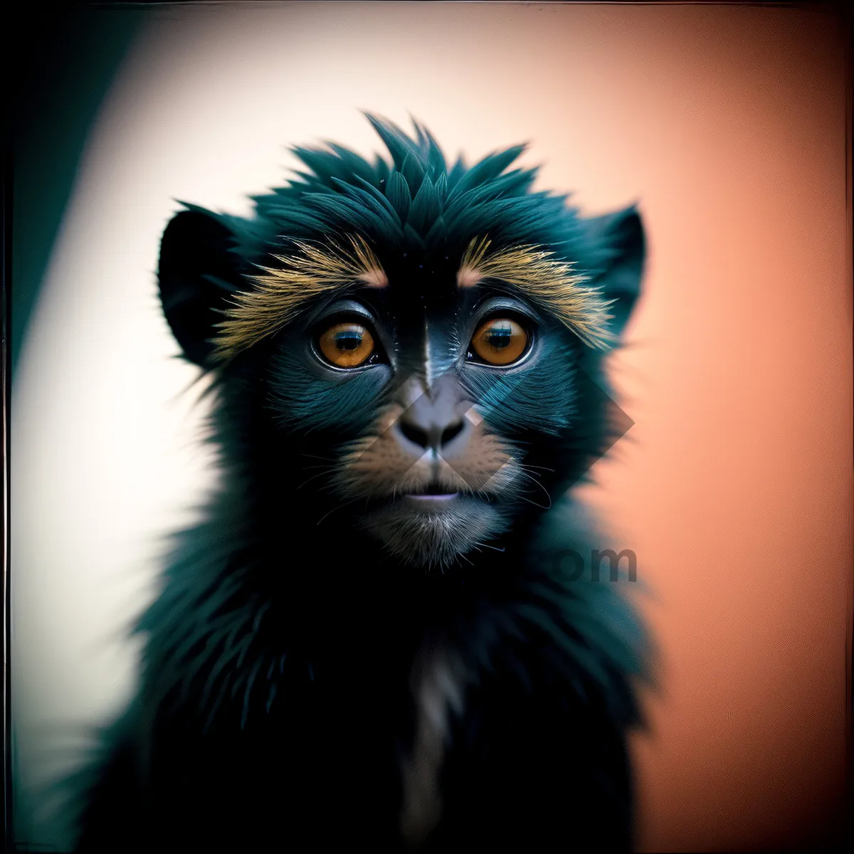 Picture of Curiosity-filled fluffy monkey with adorable eyes