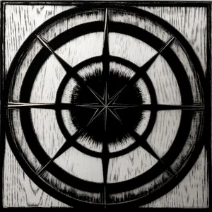 Vintage Compass on Wooden Wheel - Navigating West