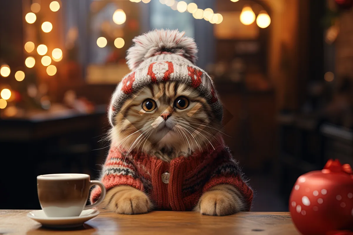 Picture of Furry cat with cute whiskers and fluffy fur