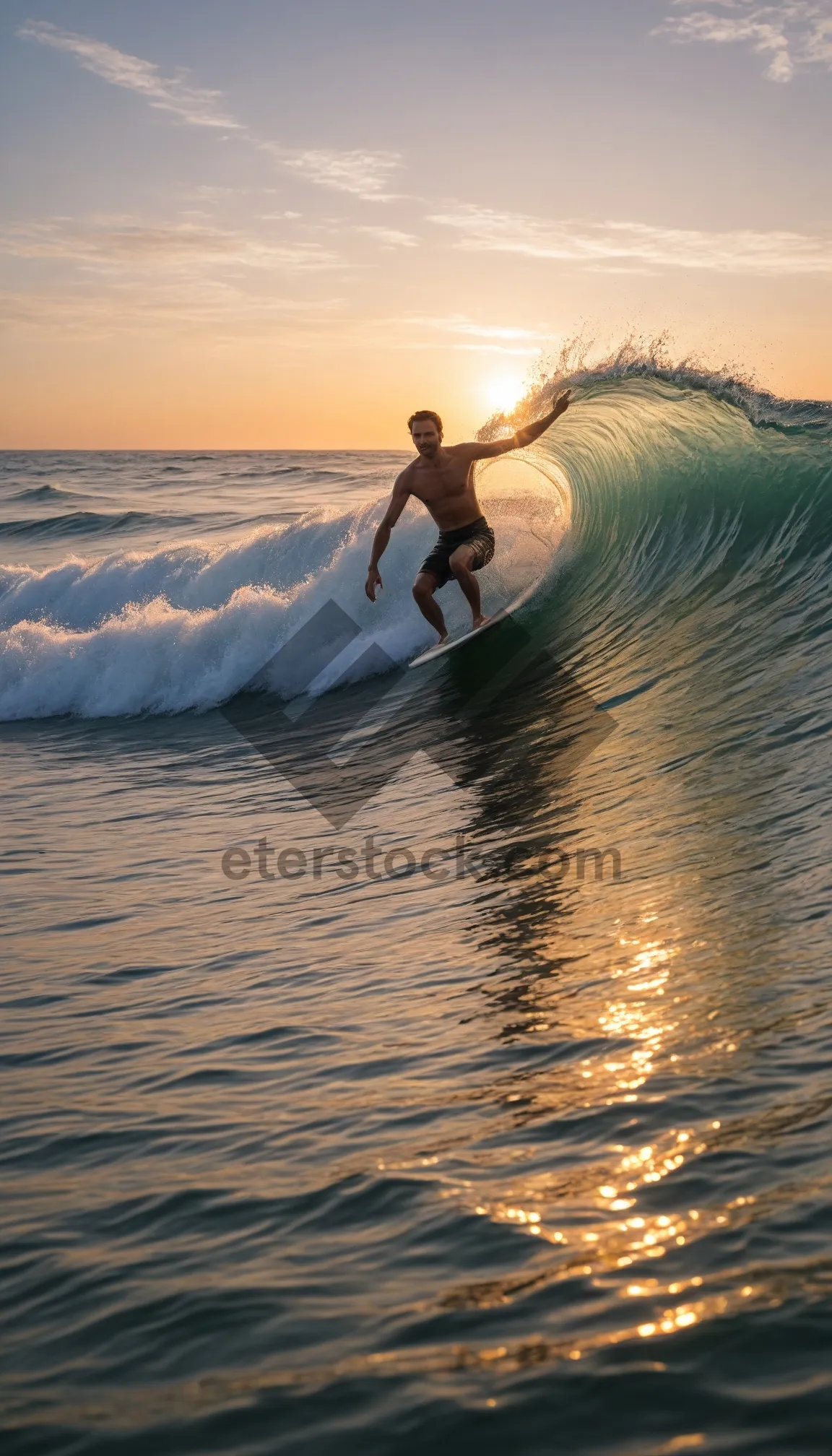 Picture of Sunset Surfing Fun on the Beach with Friends