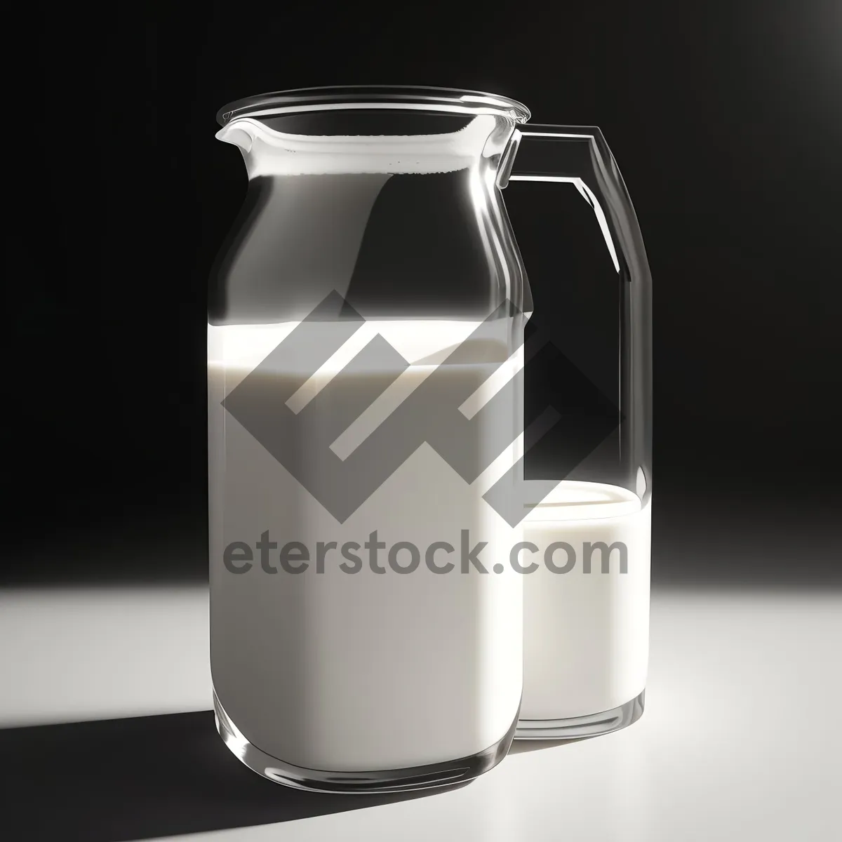 Picture of Refreshing Dairy Beverage in Transparent Glass Bottle