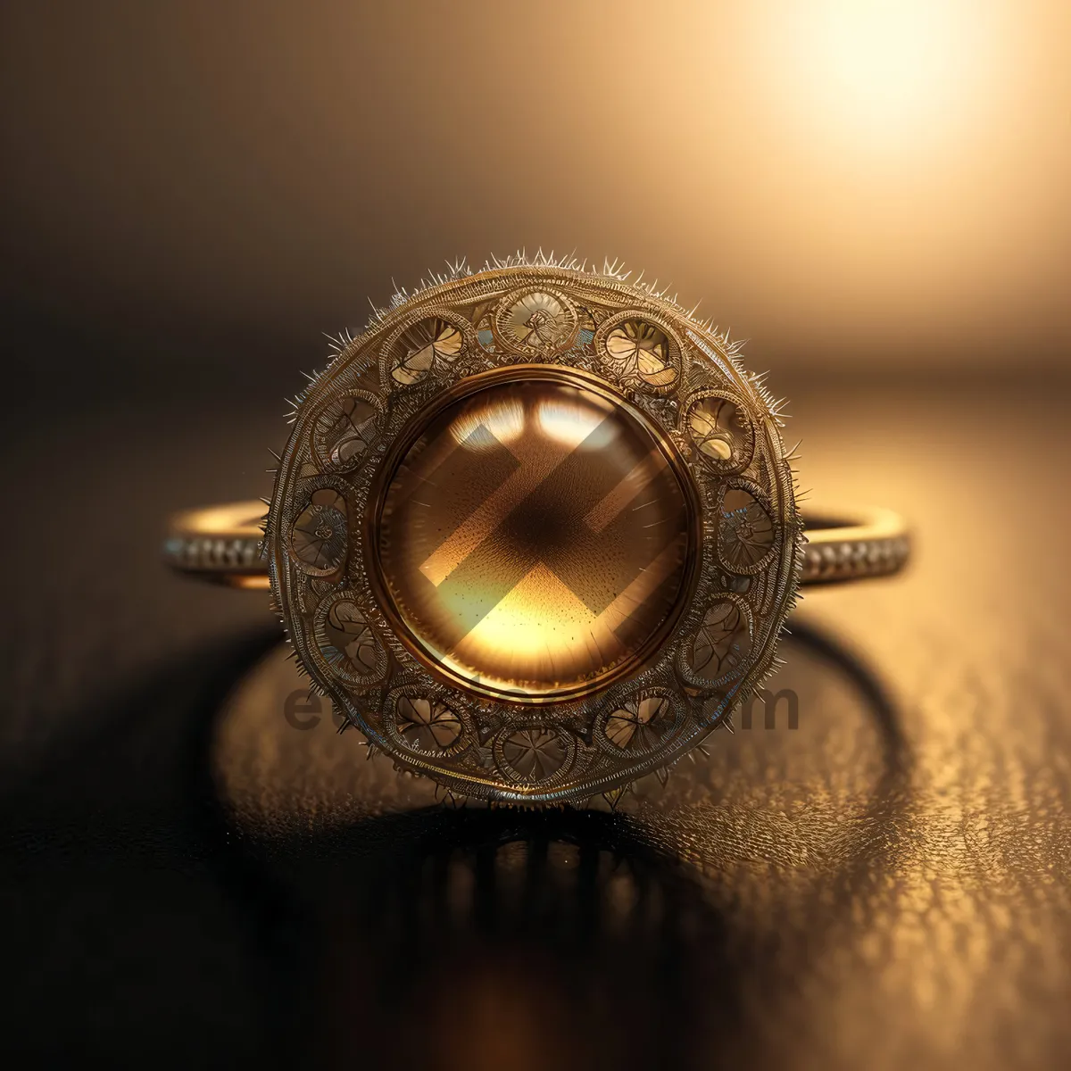 Picture of Shiny Gold Metal Ring Jewel Decoration