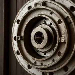 Mechanical Steel Gear Close-Up in Industrial Machine