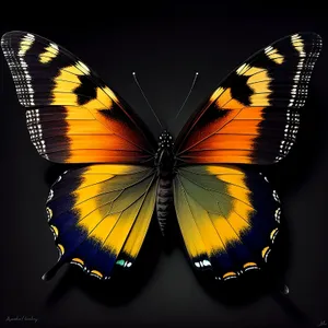 Vibrant Butterfly Wing on Colorful Viola Flower