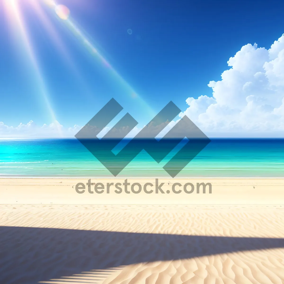 Picture of Sun-kissed Island Oasis: Turquoise Sky and Tranquil Seascape