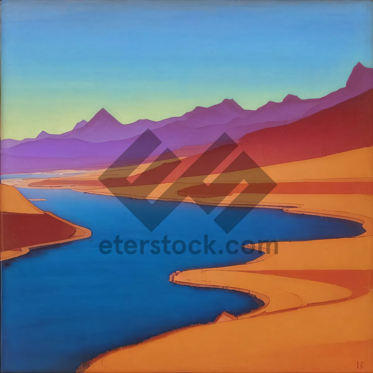 Picture of Serene Sunset Over Ocean's Horizon