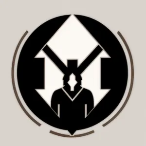 Glossy Round Button Set with Black Icons