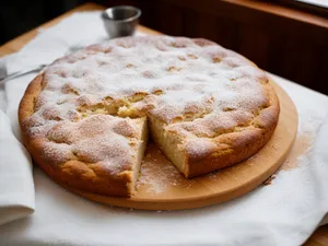 Delicious Homemade Cake Slice with Fresh Berries