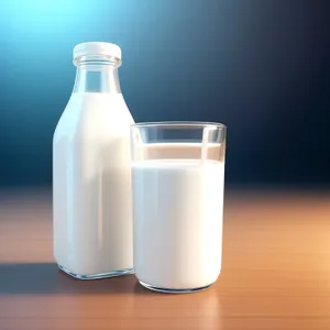 Healthy Milk in Transparent Glass Bottle