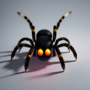 Creepy Black Widow Spider in Close-up View.