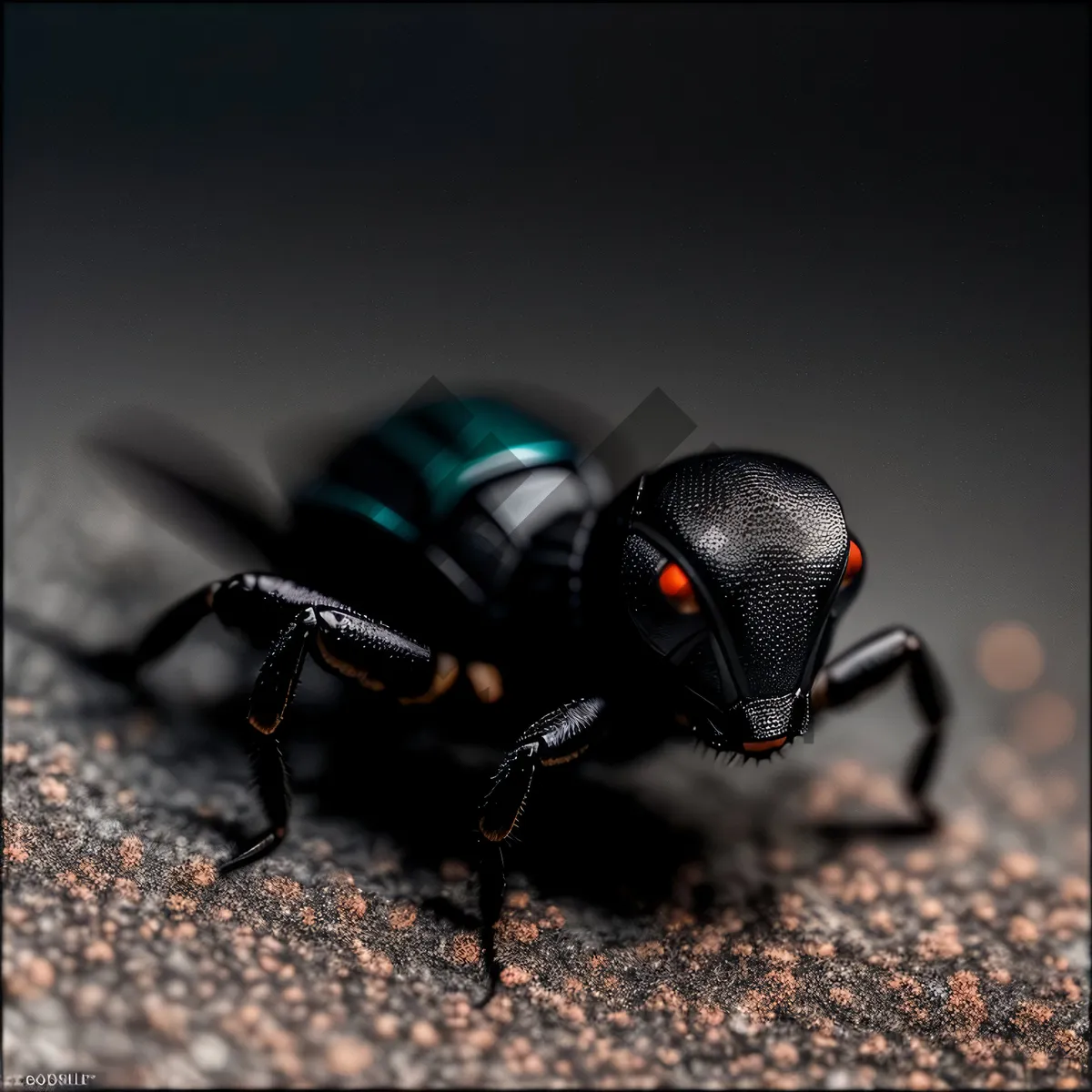 Picture of Colorful Beetle Among Leafy Garden Plants