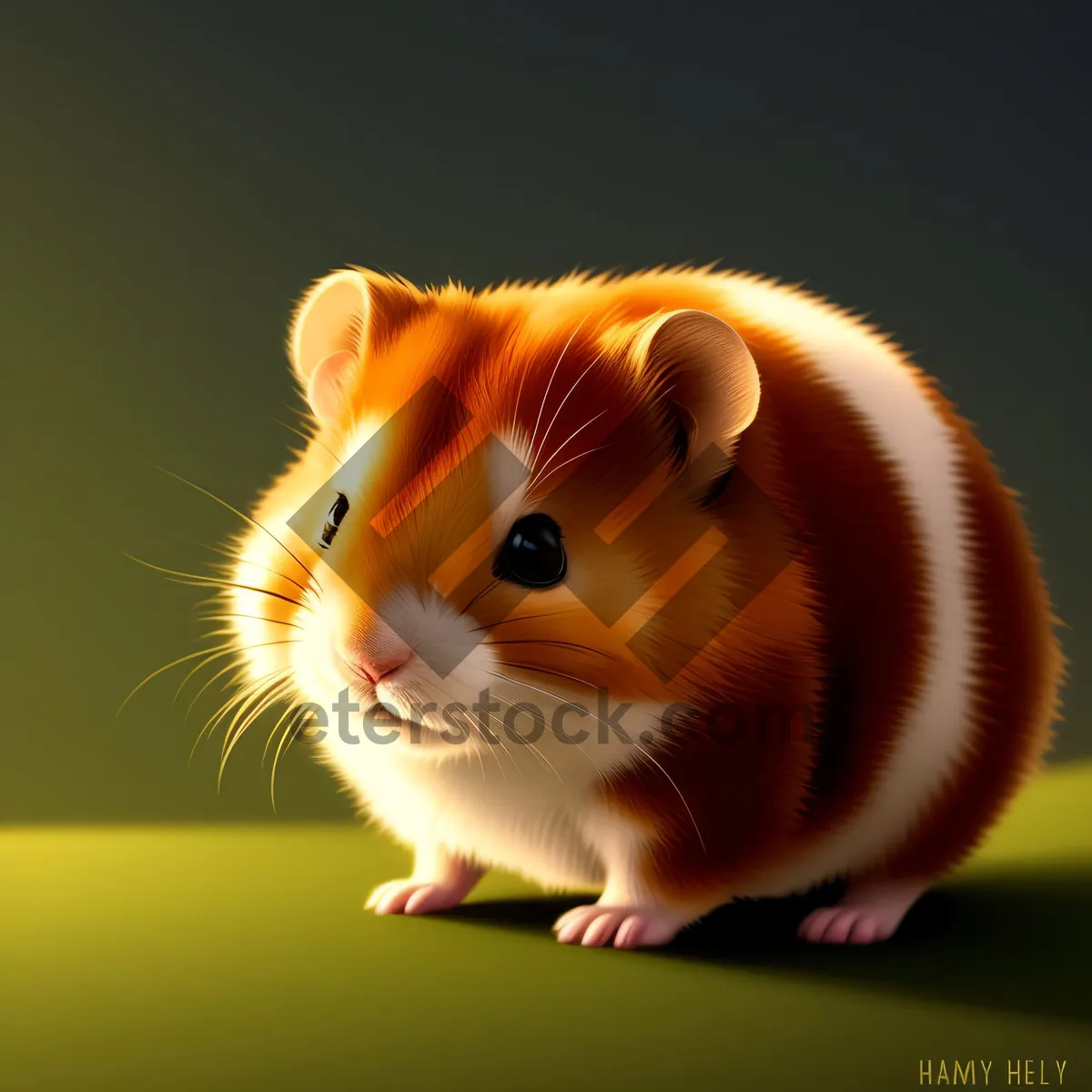 Picture of Adorable Hamster with Fluffy Fur and Whiskers