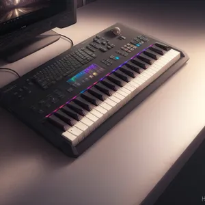 Synth Keyboard: Electronic Music Instrument with Black Keys