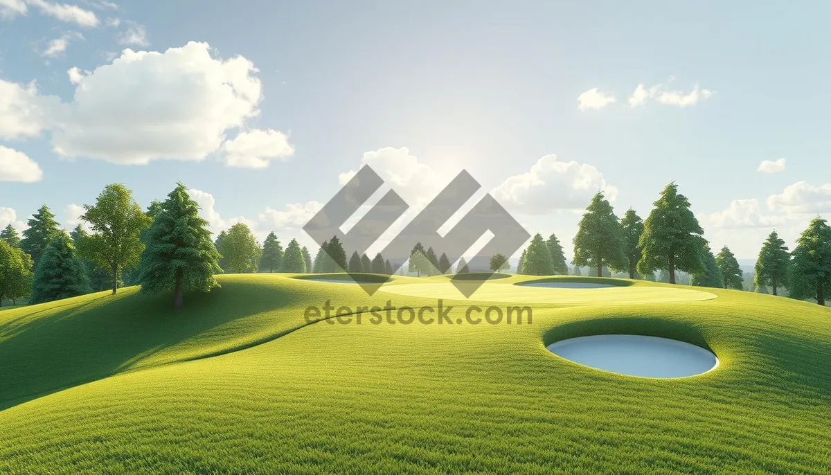 Picture of Scenic Golf Course Under Sunny Sky