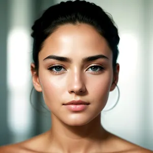 Stunning Young Woman with Flawless Skin and Mesmerizing Eyes