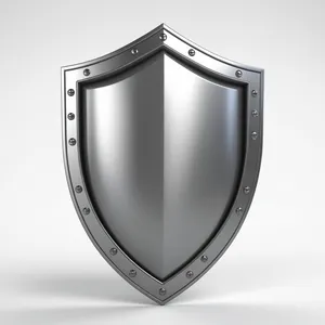 Shiny metal shield emblem with heart symbol icon.