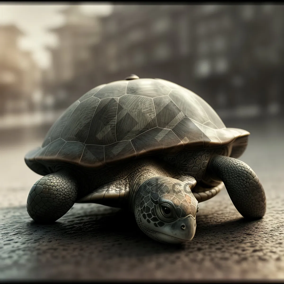 Picture of Slow and Steady: Adorable Box Turtle in its Protective Shell