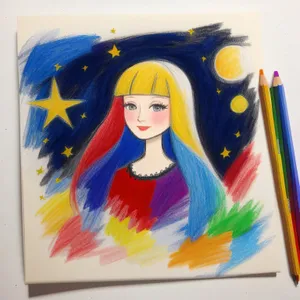 Vibrant school art supplies - pencil and crayon.