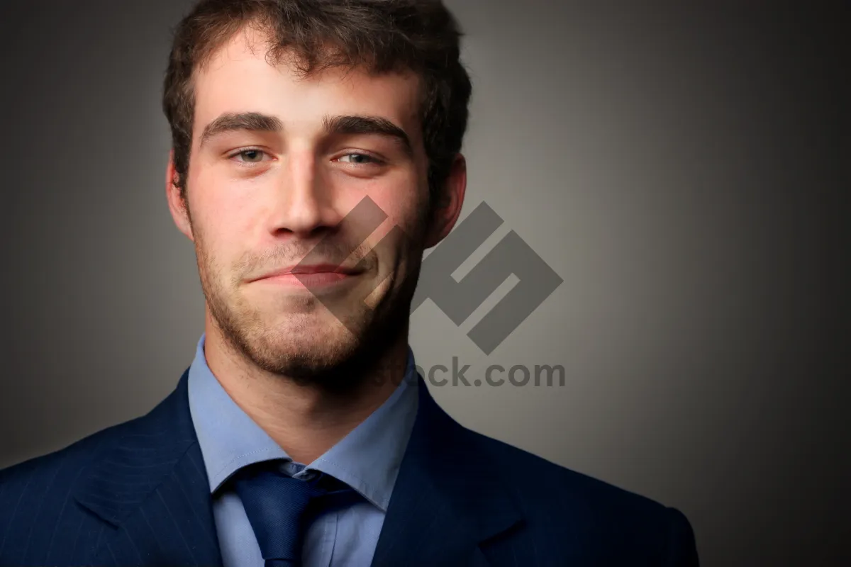 Picture of Smiling businessman in office suit and tie portrait.