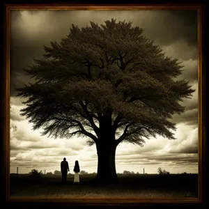 Serenity at Dusk: Beachside Bonsai in Silhouette