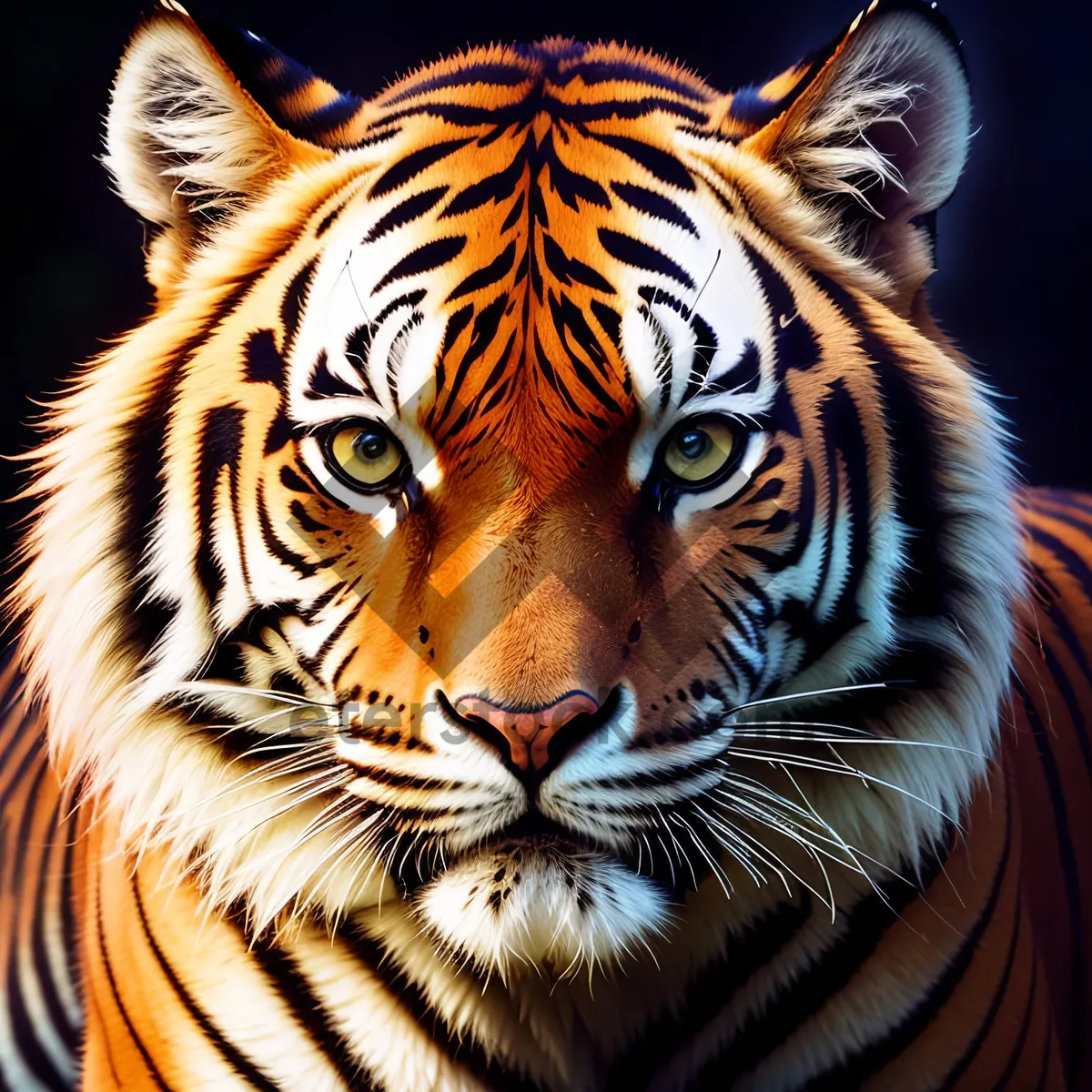 Picture of Majestic Tiger in the Wild: Fierce Striped Predator
