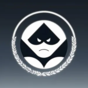 Black Round Button Icon: Shiny Symbol Design