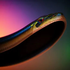 Night Serpent's Curving Light: Vibrant Reptilian Pattern