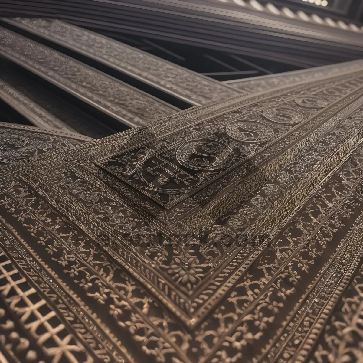Picture of Ornate Prayer Rug: Exquisite Arabesque-textured Floor Cover