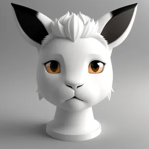 Adorable cartoon animal character with funny ears