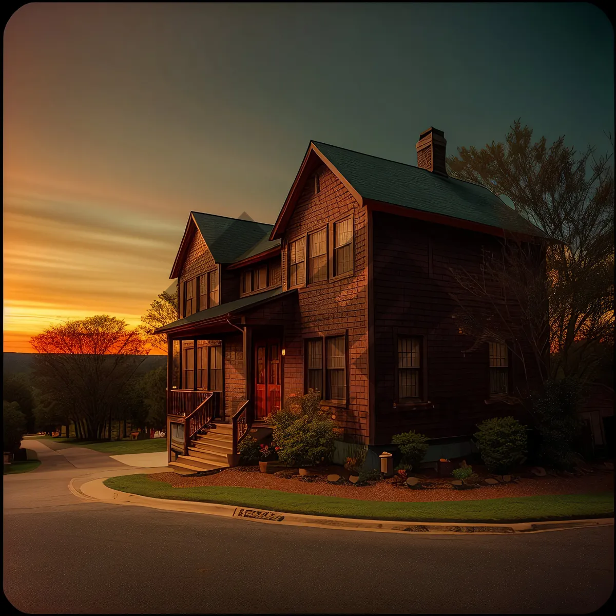 Picture of Modern Residential Home with Brick Structure and Skyward Windows