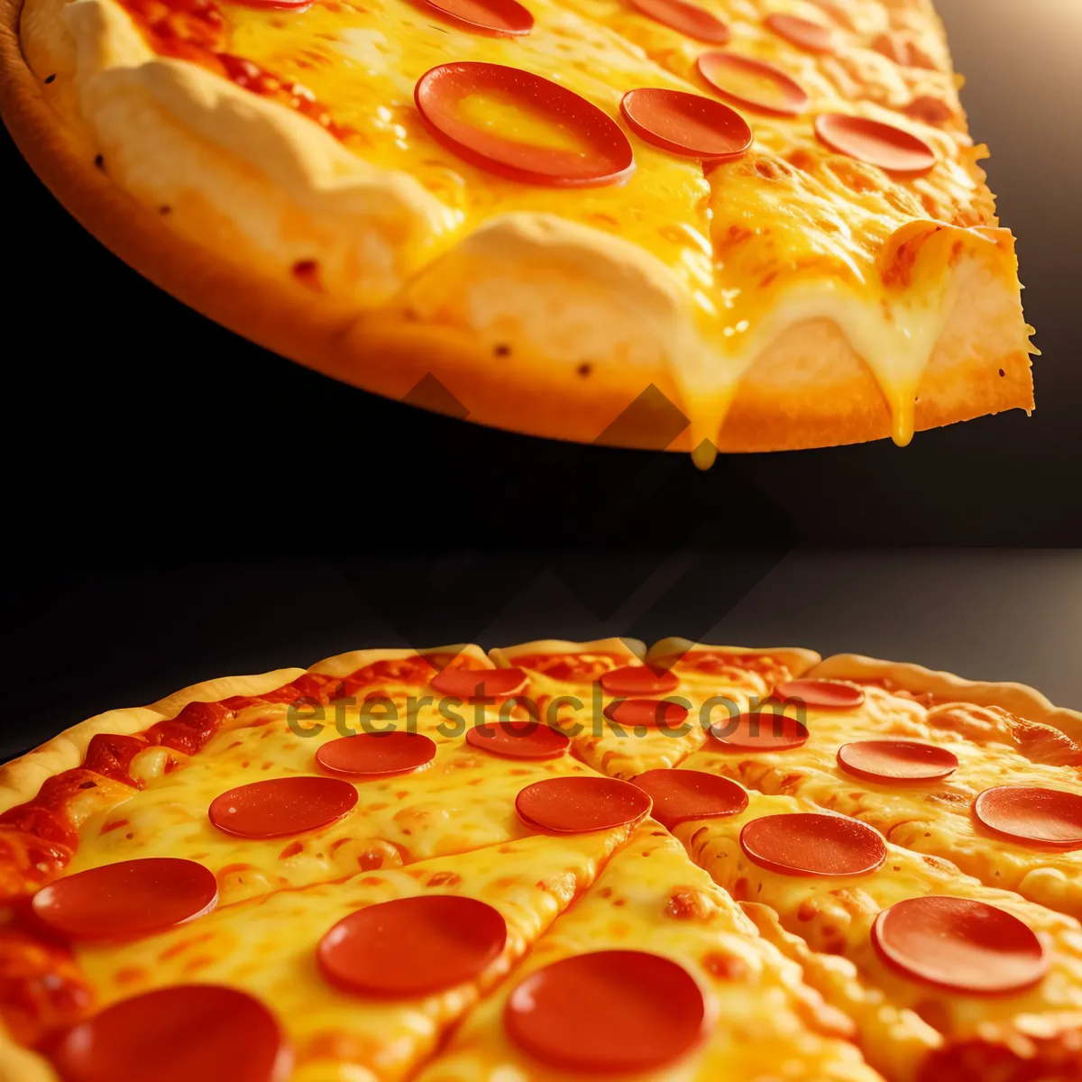 Picture of Delicious Gourmet Pizza with Fresh Mozzarella and Pepperoni