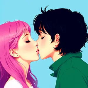 Stylish Cartoon Lady with Fashionable Hair Art