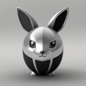 Happy Rabbit Cartoon Icon with Cute Facial Expression