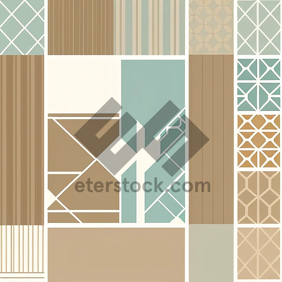 Picture of Checkered Mosaic Tile Design: Modern Retro Square Art