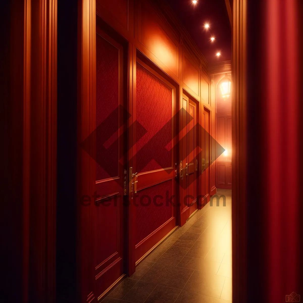 Picture of Theater Curtain Design with Light and Textured Locker Pattern