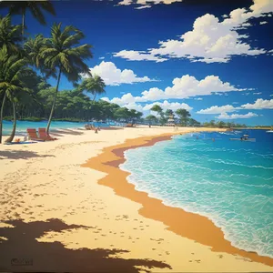 Idyllic Tropical Beach Paradise with Clear Blue Water