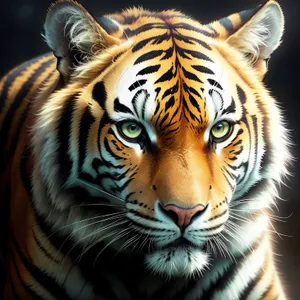 Majestic Tiger - Wild Feline in Striped Fur
