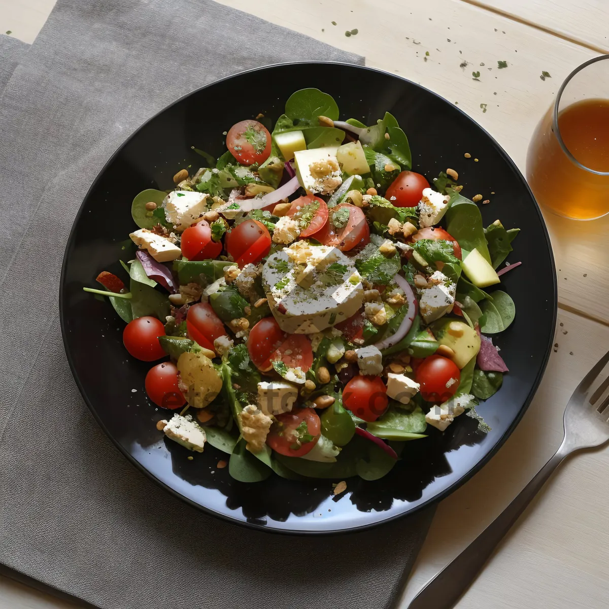 Picture of Fresh and Healthy Cherry Tomato Salad with Olives