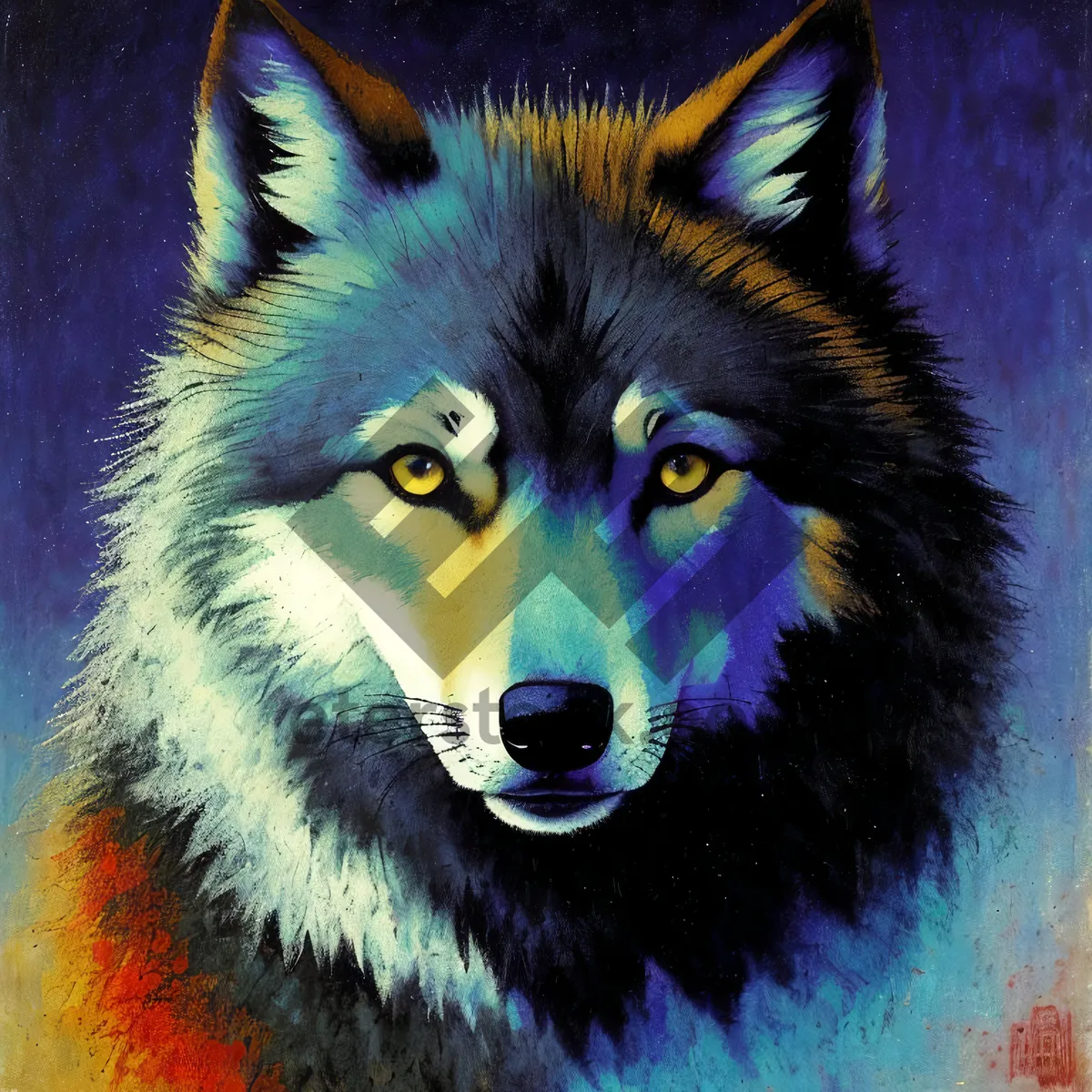 Picture of Majestic Canine Pride - Timber Wolf Portrait