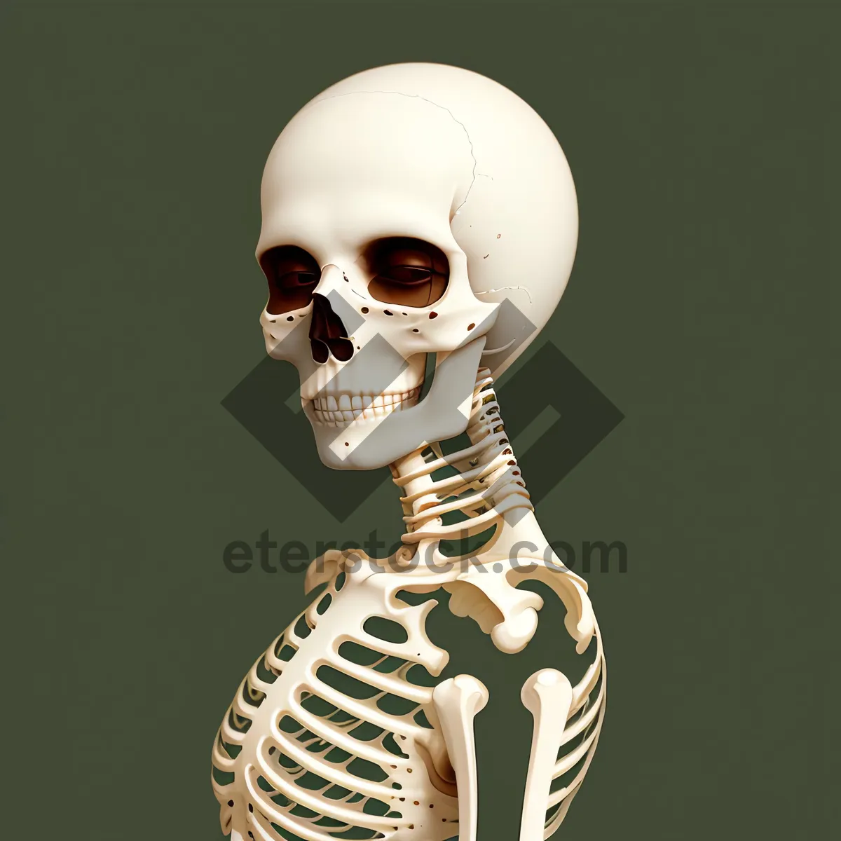 Picture of Spooky Skeleton Mask: Haunting Human Anatomy in Death